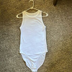 Large white race back bodysuit.
